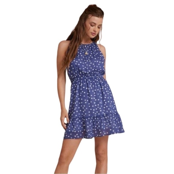 Bella Dahl Dresses & Skirts - NWT BELLA DAHL Polka Dot Print Shirred Halter Dress In Navy Size Small
